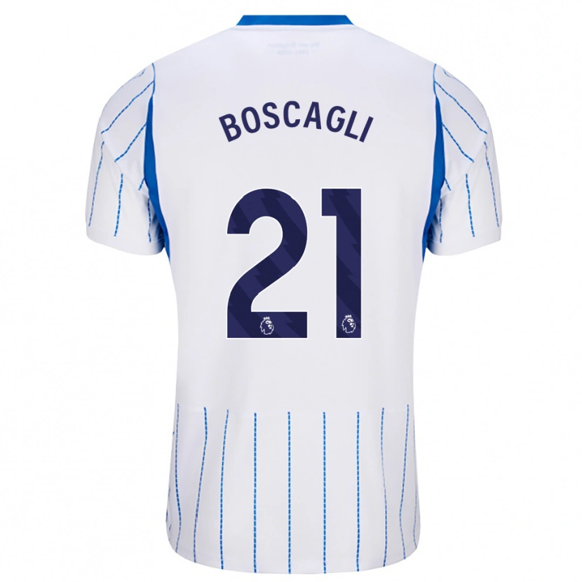 Danxen Mulher Camisola Olivier Boscagli #21 Dodgerblue Branco Alternativa 2026/27 Camisa
