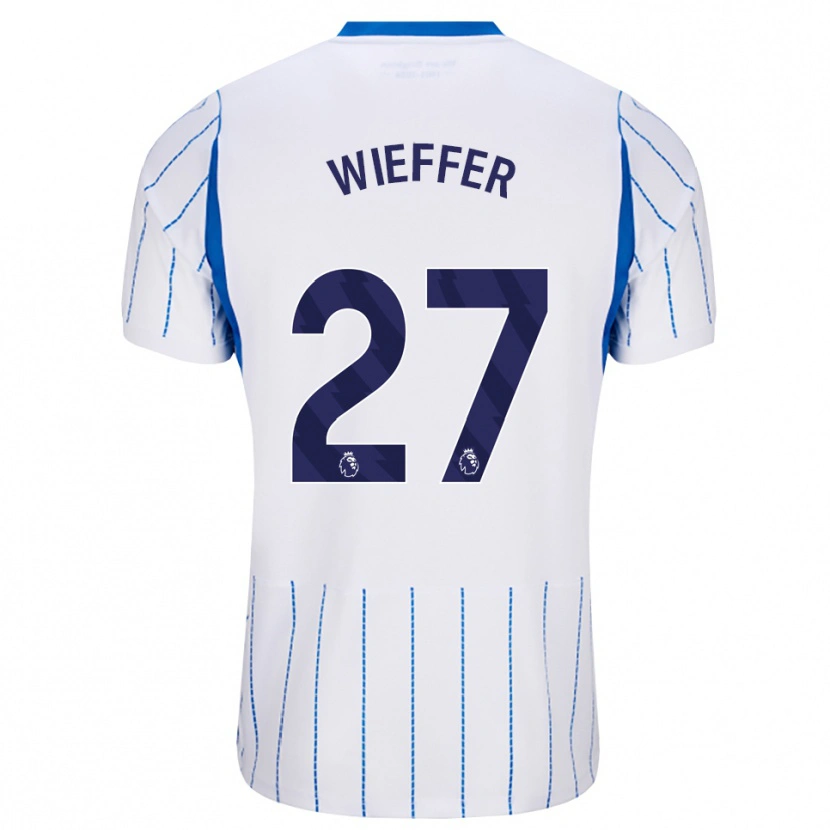 Danxen Mulher Camisola Mats Wieffer #27 Dodgerblue Branco Alternativa 2026/27 Camisa