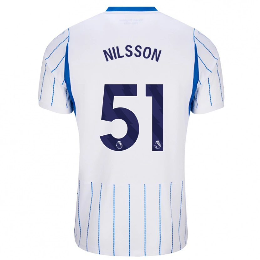 Danxen Mulher Camisola Casper Nilsson #51 Dodgerblue Branco Alternativa 2026/27 Camisa