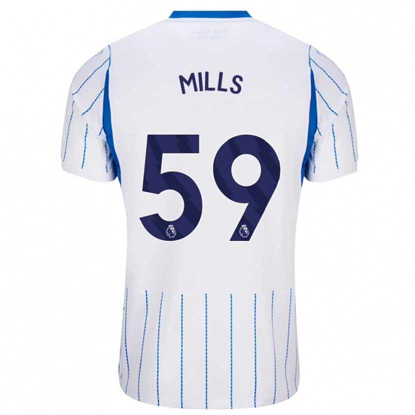 Danxen Mulher Camisola Harry Mills #59 Dodgerblue Branco Alternativa 2026/27 Camisa
