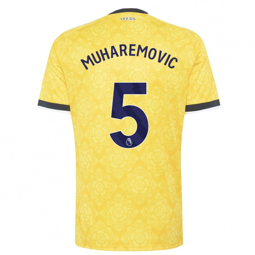 Danxen Mulher Camisola Tarik Muharemović #5 Amarelo Branco Preto Alternativa 2026/27 Camisa