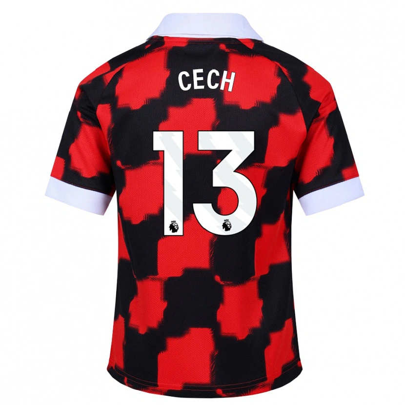 Danxen Mulher Camisola Damian Cech #13 Vermelho Branco Preto Alternativa 2026/27 Camisa