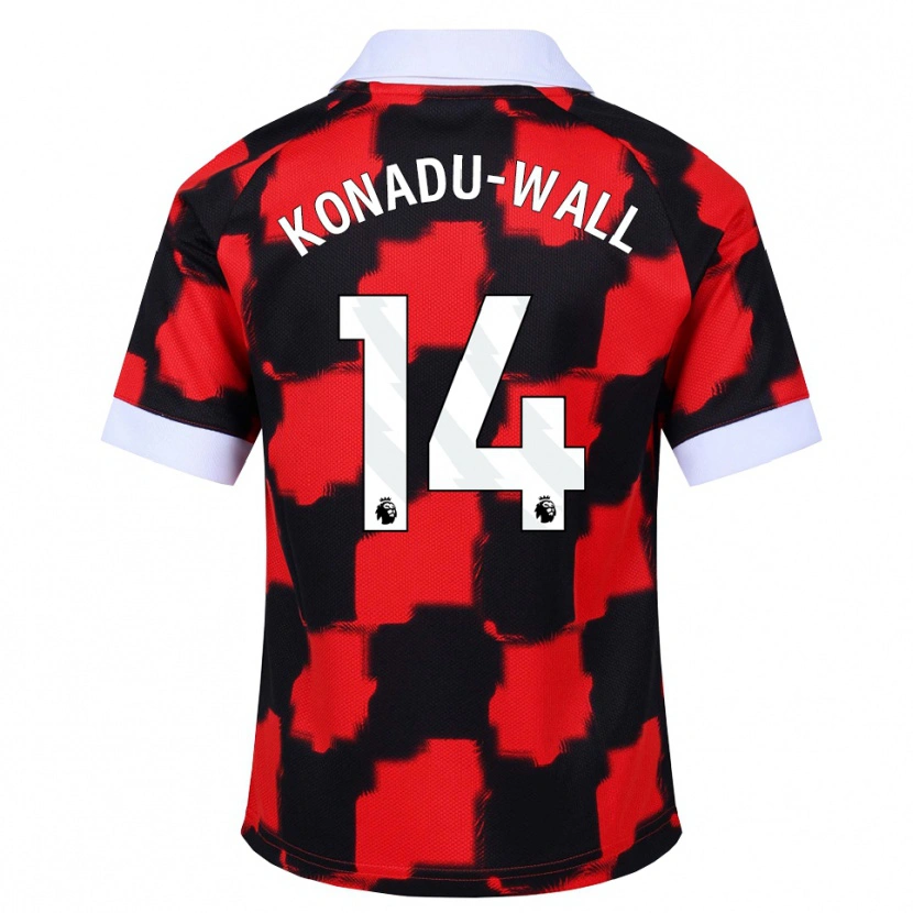 Danxen Mulher Camisola Lewis Konadu-Wall #14 Vermelho Branco Preto Alternativa 2026/27 Camisa