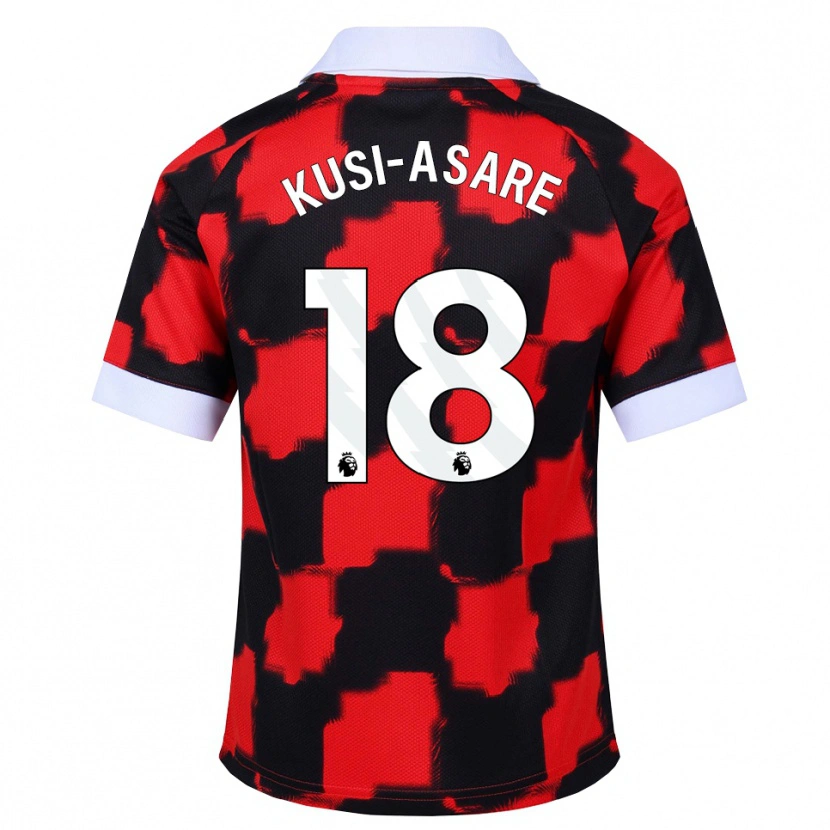 Danxen Mulher Camisola Jonah Kusi-Asare #18 Vermelho Branco Preto Alternativa 2026/27 Camisa