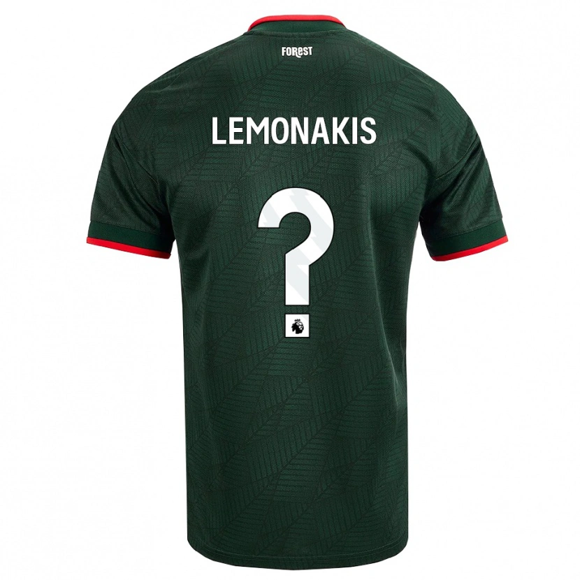 Danxen Mulher Camisola Georgios Lemonakis #0 Verde Escuro Vermelho Alternativa 2026/27 Camisa