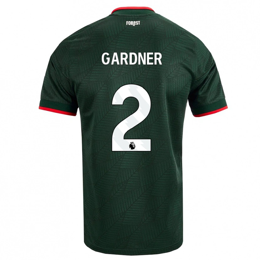 Danxen Mulher Camisola Daniel Gardner #2 Verde Escuro Vermelho Alternativa 2026/27 Camisa