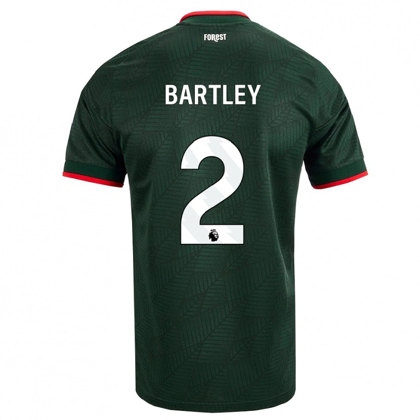 Danxen Mulher Camisola Okello Bartley #2 Verde Escuro Vermelho Alternativa 2026/27 Camisa