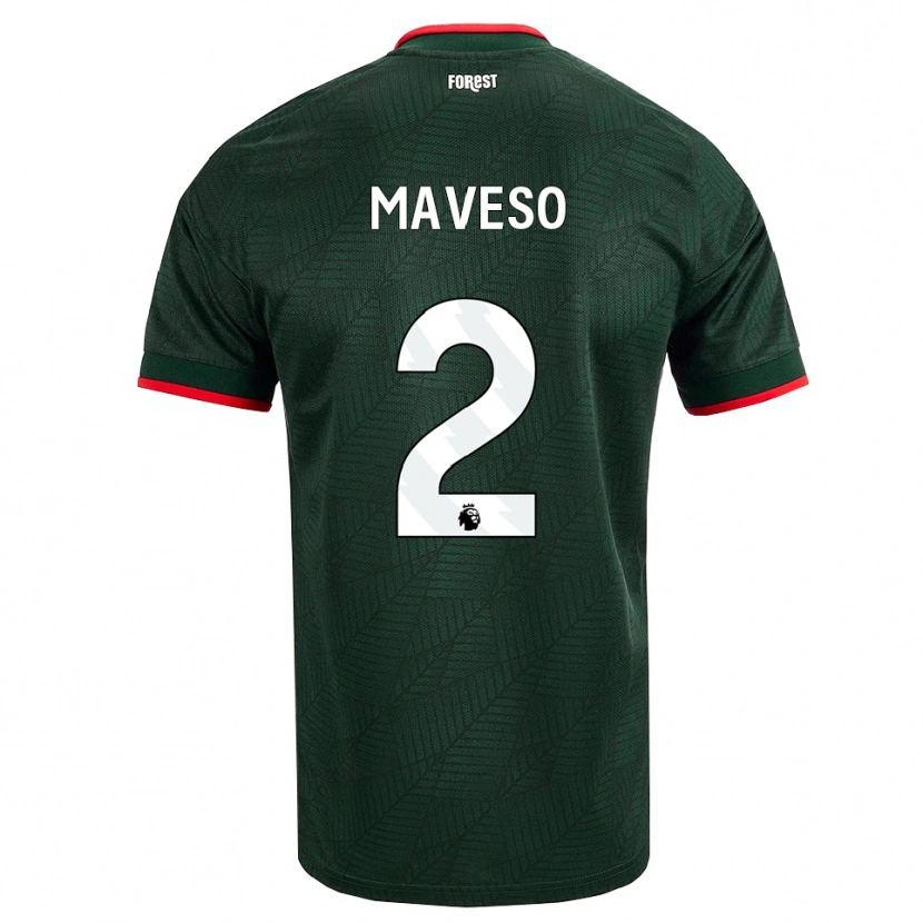 Danxen Mulher Camisola Jaydon Maveso #2 Verde Escuro Vermelho Alternativa 2026/27 Camisa