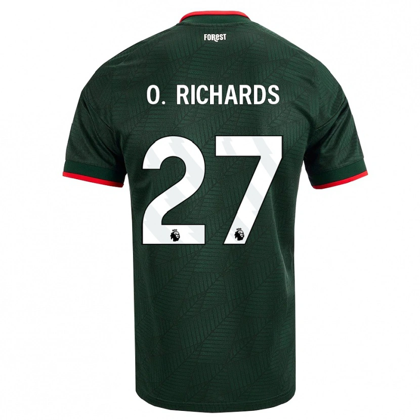 Danxen Mulher Camisola Omar Richards #27 Verde Escuro Vermelho Alternativa 2026/27 Camisa