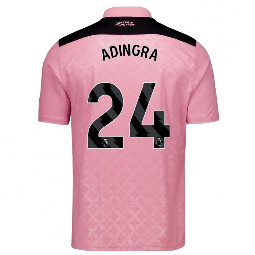 Danxen Mulher Camisola Simon Adingra #24 Lightpink Preto Alternativa 2026/27 Camisa