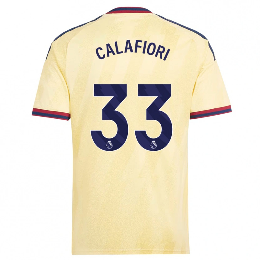 Danxen Mulher Camisola Riccardo Calafiori #33 Amarelo Claro Midnightblue Terceiro 2026/27 Camisa