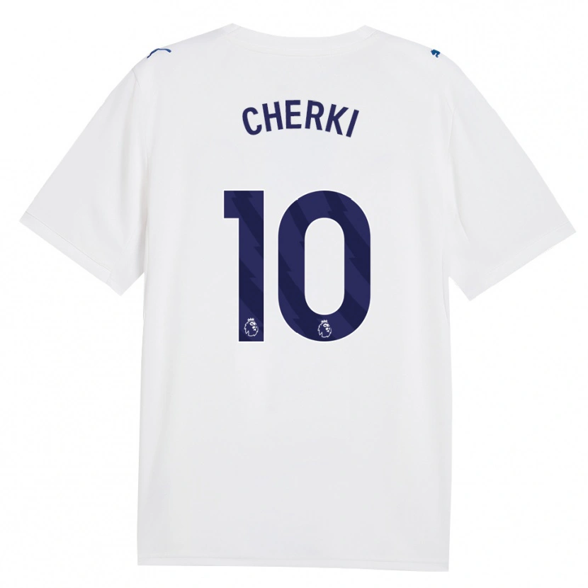 Danxen Mulher Camisola Rayan Cherki #10 Marinha Branco Terceiro 2026/27 Camisa