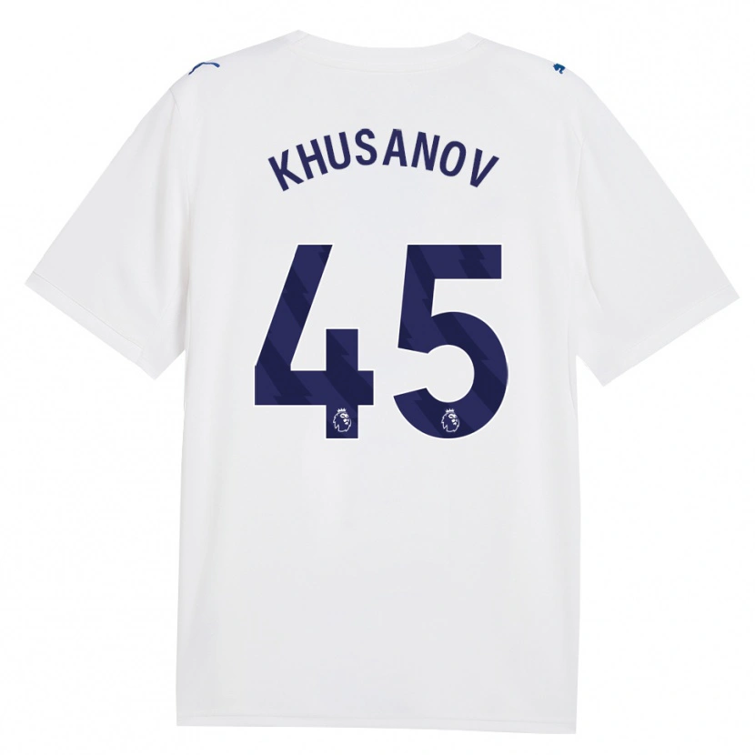 Danxen Mulher Camisola Abdukodir Khusanov #45 Marinha Branco Terceiro 2026/27 Camisa