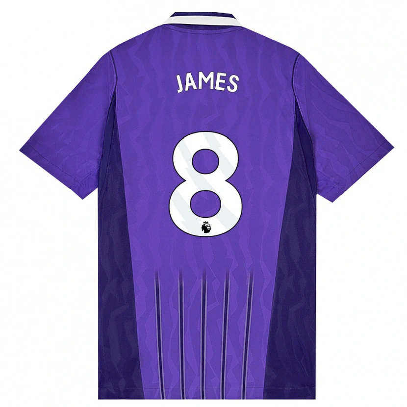 Danxen Mulher Camisola Angharad James #8 Roxo Branco Terceiro 2026/27 Camisa