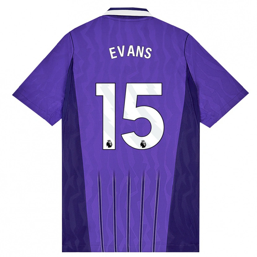 Danxen Mulher Camisola Ted Evans #15 Roxo Branco Terceiro 2026/27 Camisa