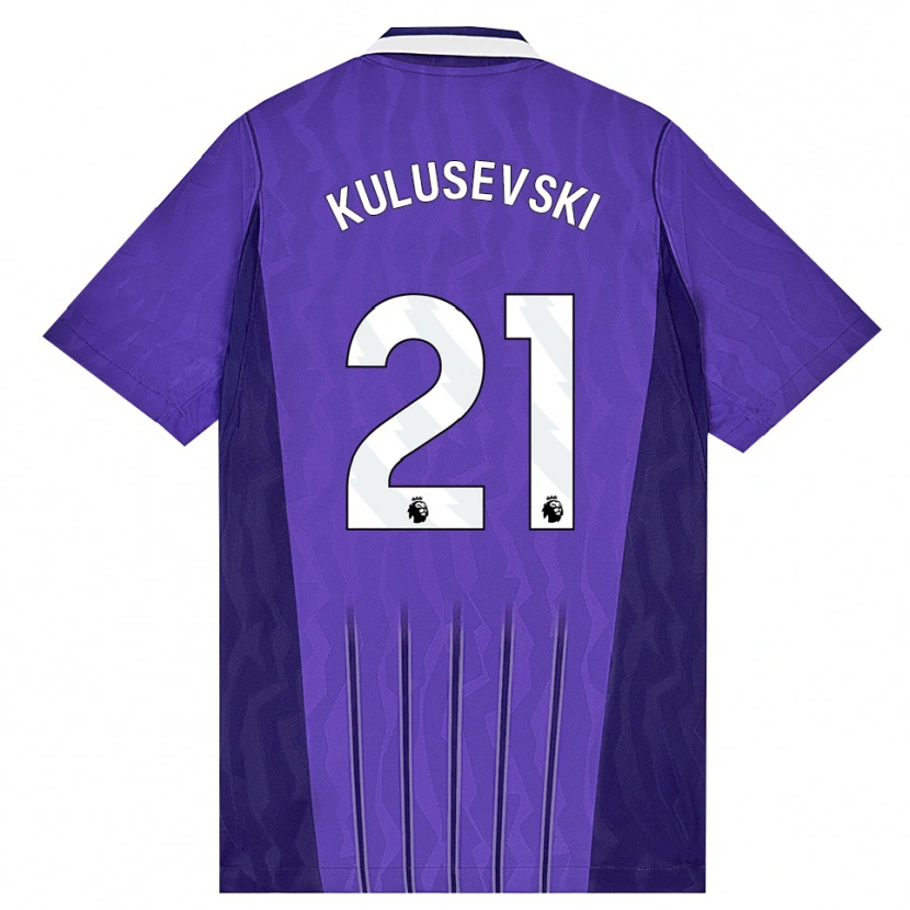 Danxen Mulher Camisola Dejan Kulusevski #21 Roxo Branco Terceiro 2026/27 Camisa
