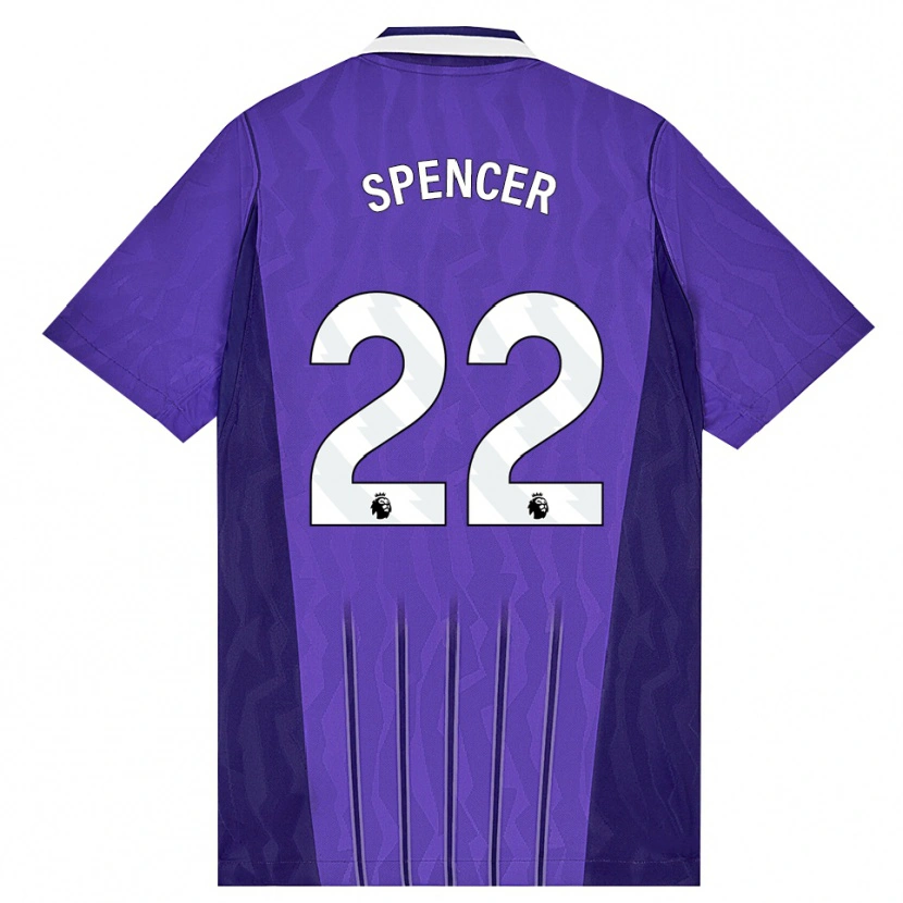 Danxen Mulher Camisola Rebecca Spencer #22 Roxo Branco Terceiro 2026/27 Camisa