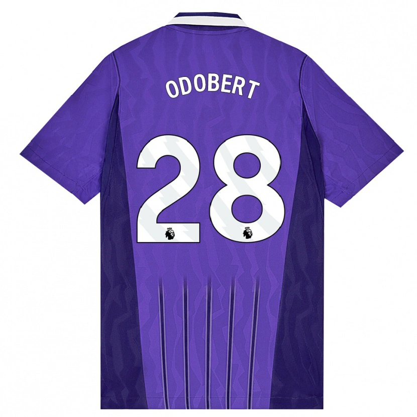 Danxen Mulher Camisola Wilson Odobert #28 Roxo Branco Terceiro 2026/27 Camisa