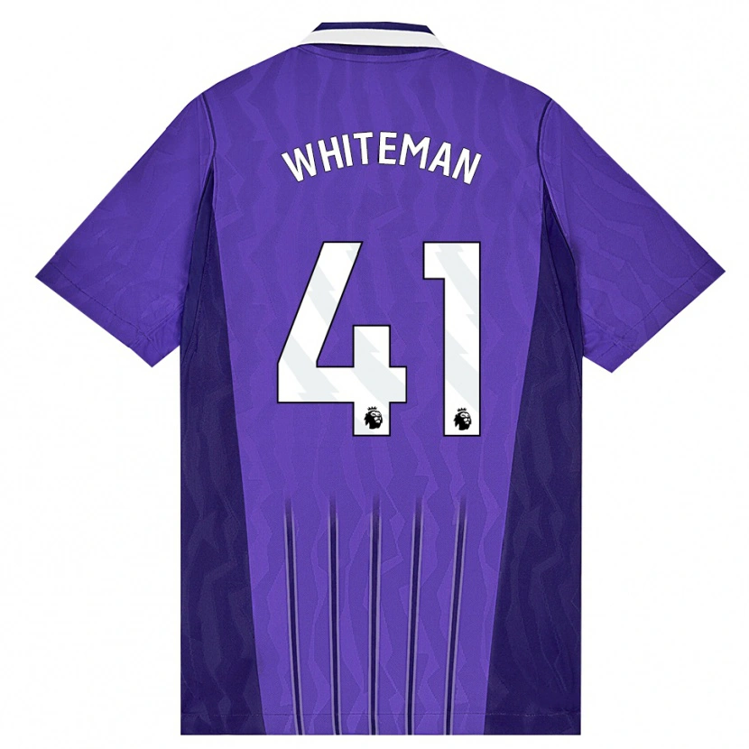 Danxen Mulher Camisola Alfie Whiteman #41 Roxo Branco Terceiro 2026/27 Camisa