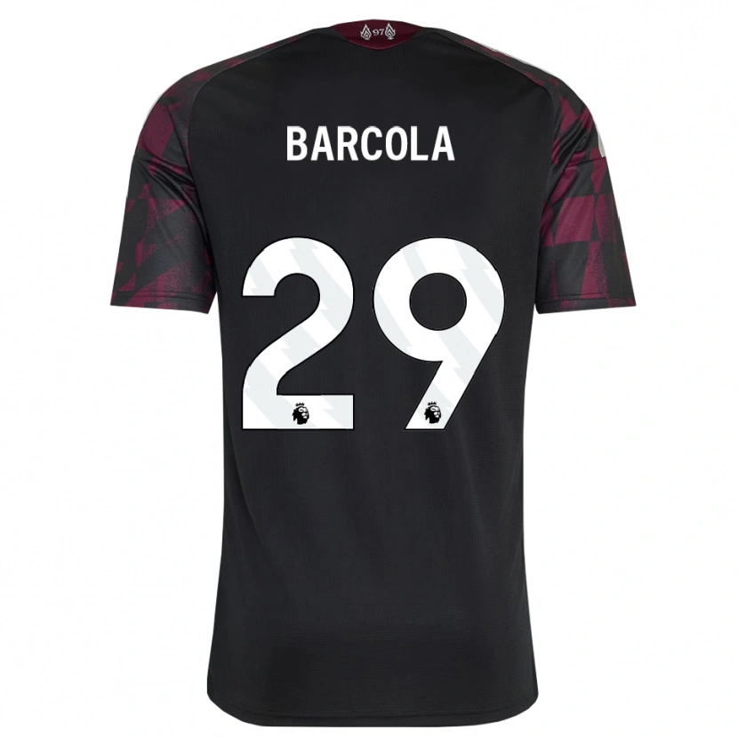 Danxen Mulher Camisola Bradley Barcola #29 Preto Branco Roxo Terceiro 2026/27 Camisa