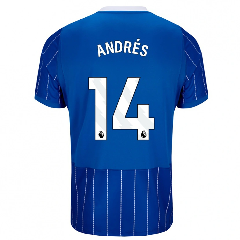 Danxen Mulher Camisola Chema Andrés #14 Mediumblue Branco Principal 2026/27 Camisa