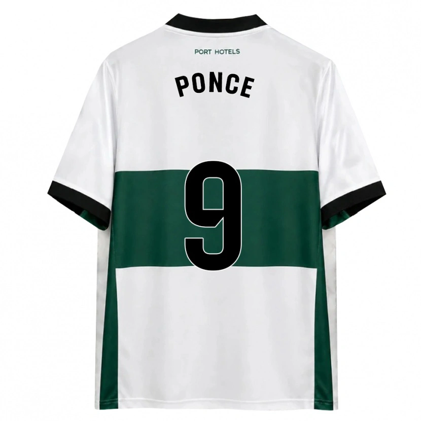 Danxen Criança Camisola Ezequiel Ponce #9 Verde Branco Vermelho Principal 2026/27 Camisa