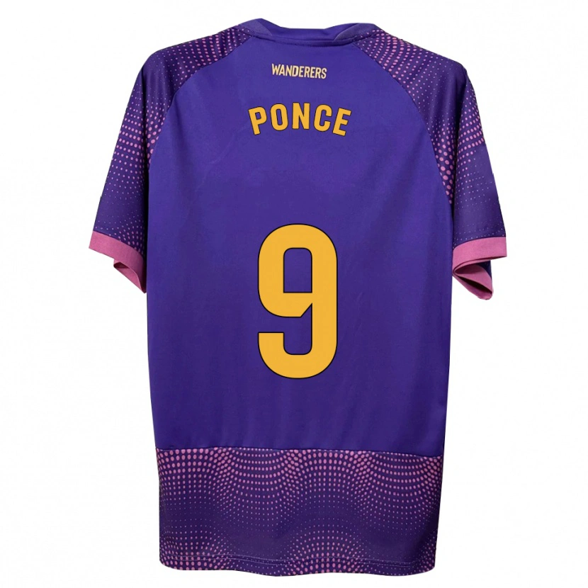 Danxen Criança Camisola Ezequiel Ponce #9 Branco Rosa Roxo Alternativa 2026/27 Camisa