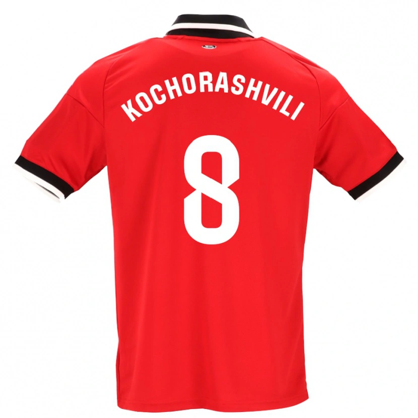 Danxen Criança Camisola Giorgi Kochorashvili #8 Preto Branco Vermelho Alternativa 2026/27 Camisa