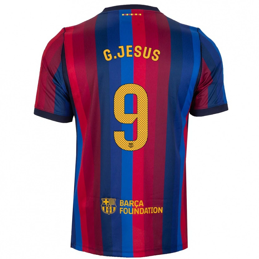 Danxen Criança Camisola Gabriel Jesus #9 Azul Real Vermelho Amarelo Principal 2026/27 Camisa
