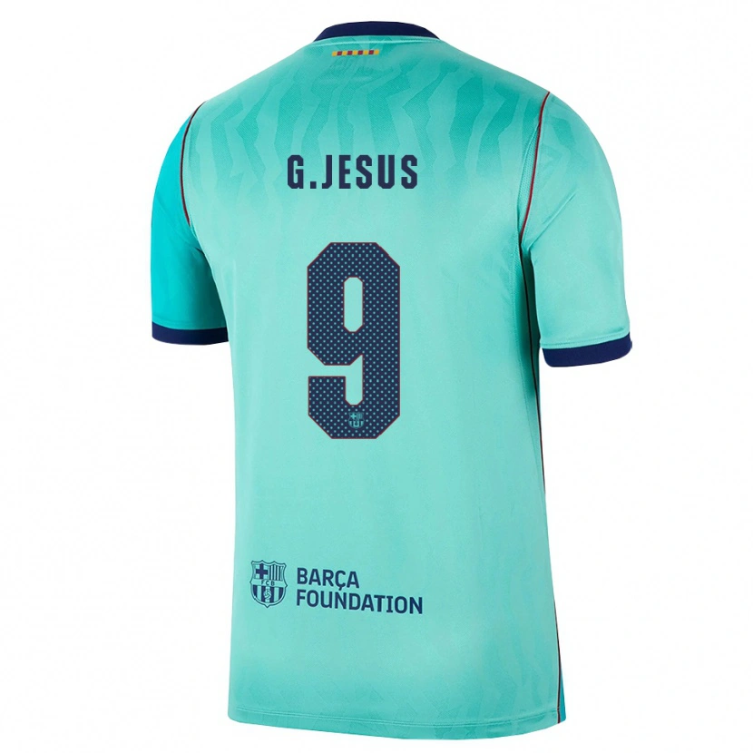 Danxen Criança Camisola Gabriel Jesus #9 Água Turquesa Escura Azul Real Terceiro 2026/27 Camisa