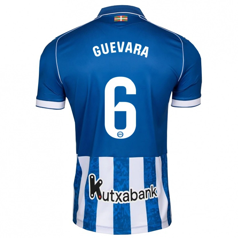 Danxen Criança Camisola Ander Guevara #6 Azul Branco Preto Principal 2026/27 Camisa