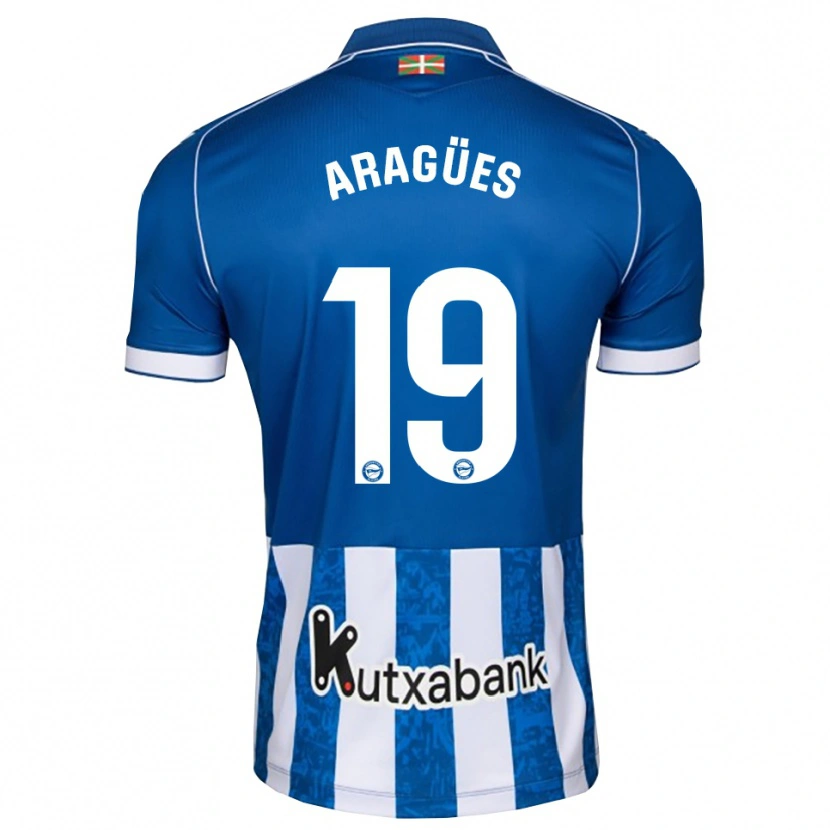Danxen Criança Camisola Chema Aragües #19 Azul Branco Preto Principal 2026/27 Camisa