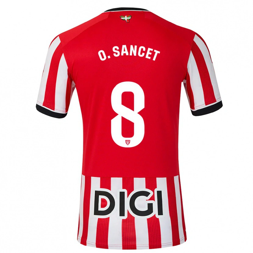 Danxen Criança Camisola Oihan Sancet #8 Vermelho Preto Branco Principal 2026/27 Camisa