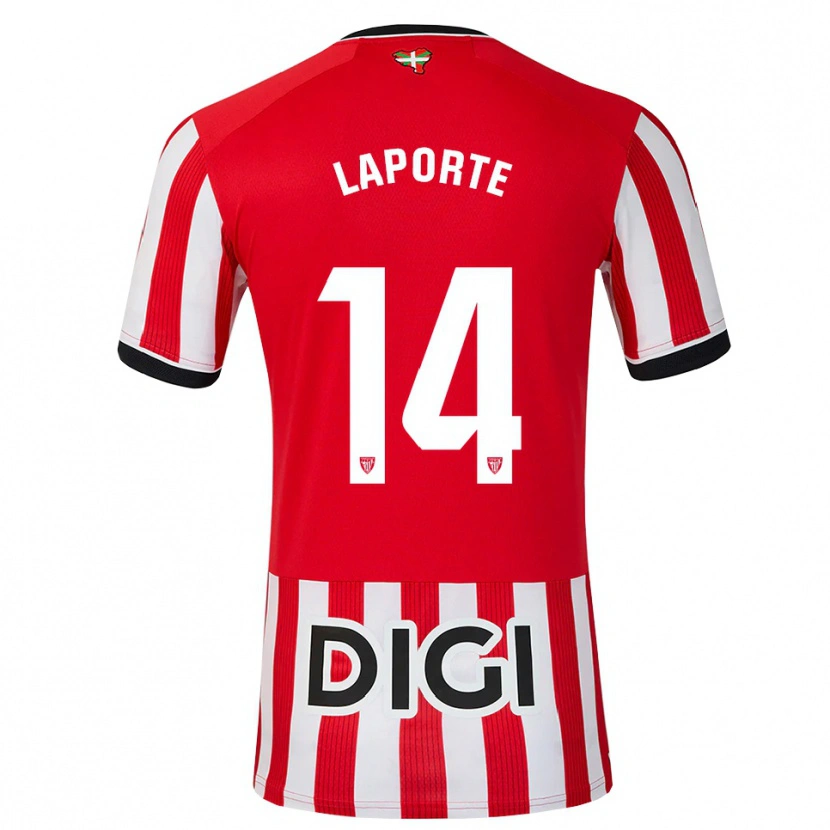 Danxen Criança Camisola Aymeric Laporte #14 Vermelho Preto Branco Principal 2026/27 Camisa