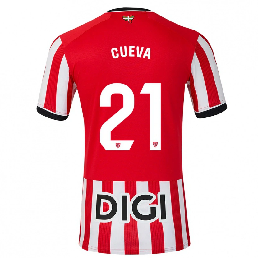 Danxen Criança Camisola Oier Cueva #21 Vermelho Preto Branco Principal 2026/27 Camisa