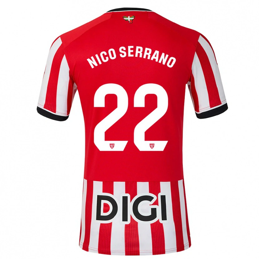 Danxen Criança Camisola Nico Serrano #22 Vermelho Preto Branco Principal 2026/27 Camisa