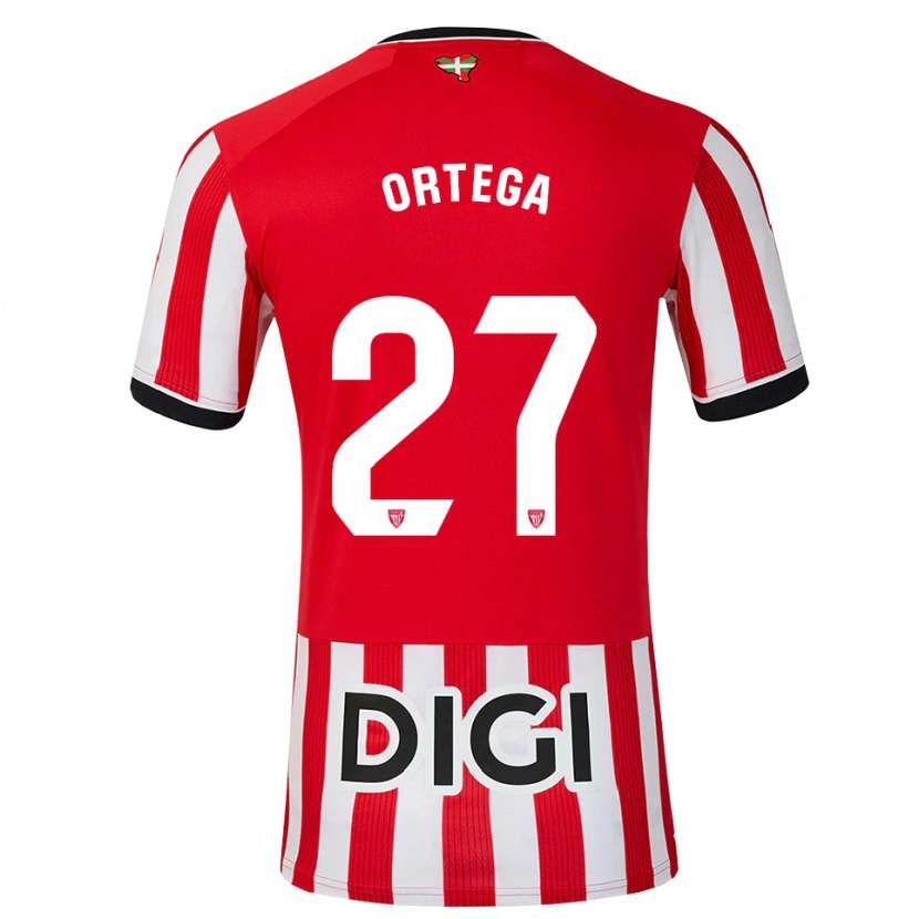Danxen Criança Camisola Sara Ortega #27 Vermelho Preto Branco Principal 2026/27 Camisa