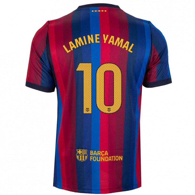 Danxen Criança Camisola Lamine Yamal #10 Azul Real Vermelho Amarelo Principal 2026/27 Camisa