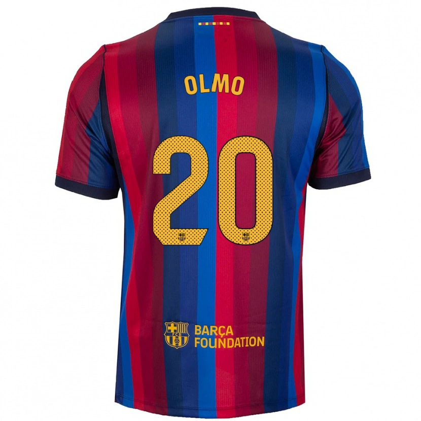 Danxen Criança Camisola Dani Olmo #20 Azul Real Vermelho Amarelo Principal 2026/27 Camisa