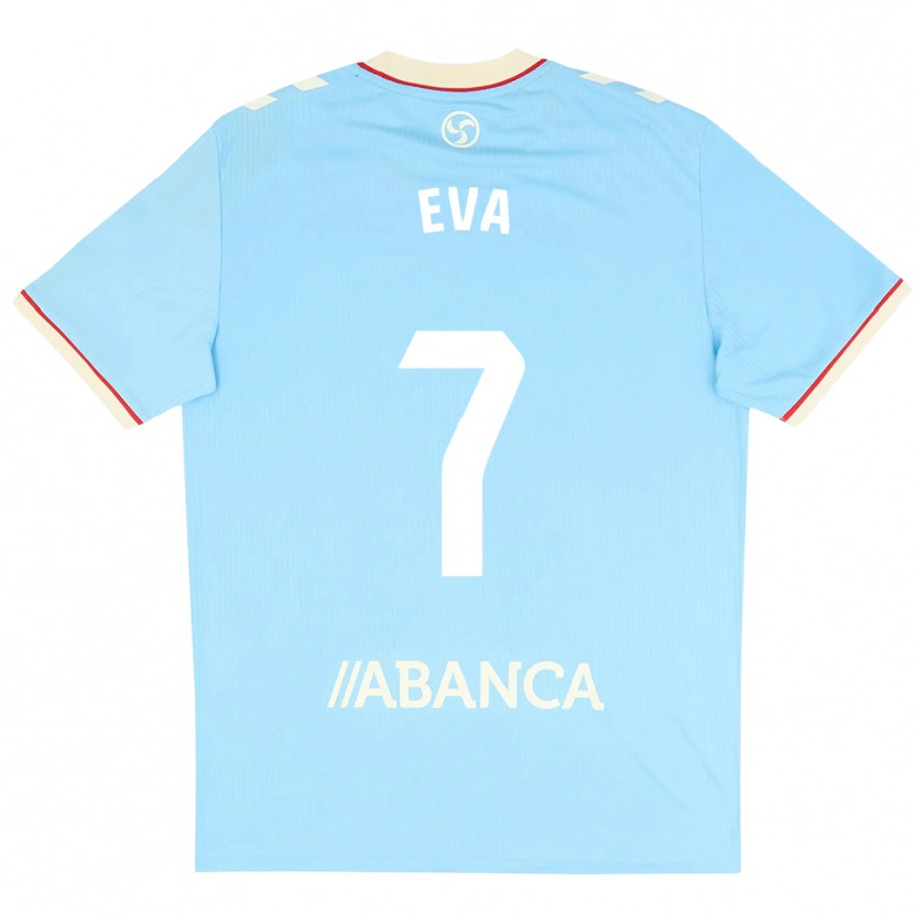 Danxen Criança Camisola Eva López #7 Azul Céu Branco Vermelho Principal 2026/27 Camisa