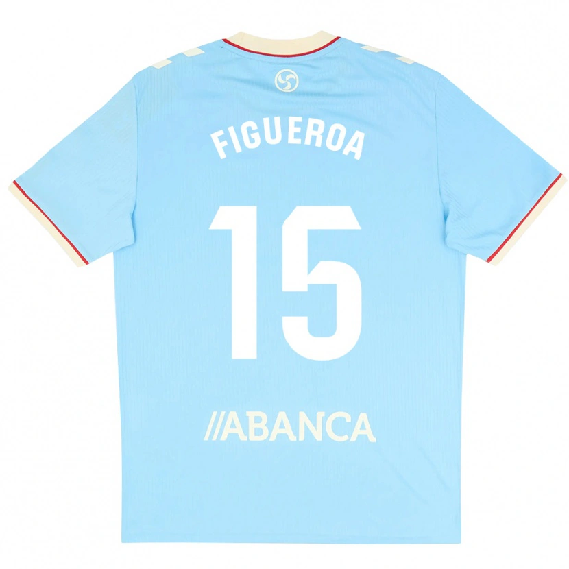 Danxen Criança Camisola María Figueroa #15 Azul Céu Branco Vermelho Principal 2026/27 Camisa