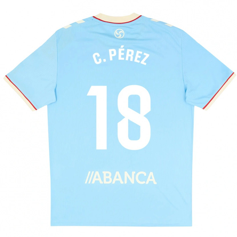 Danxen Criança Camisola Carles Pérez #18 Azul Céu Branco Vermelho Principal 2026/27 Camisa