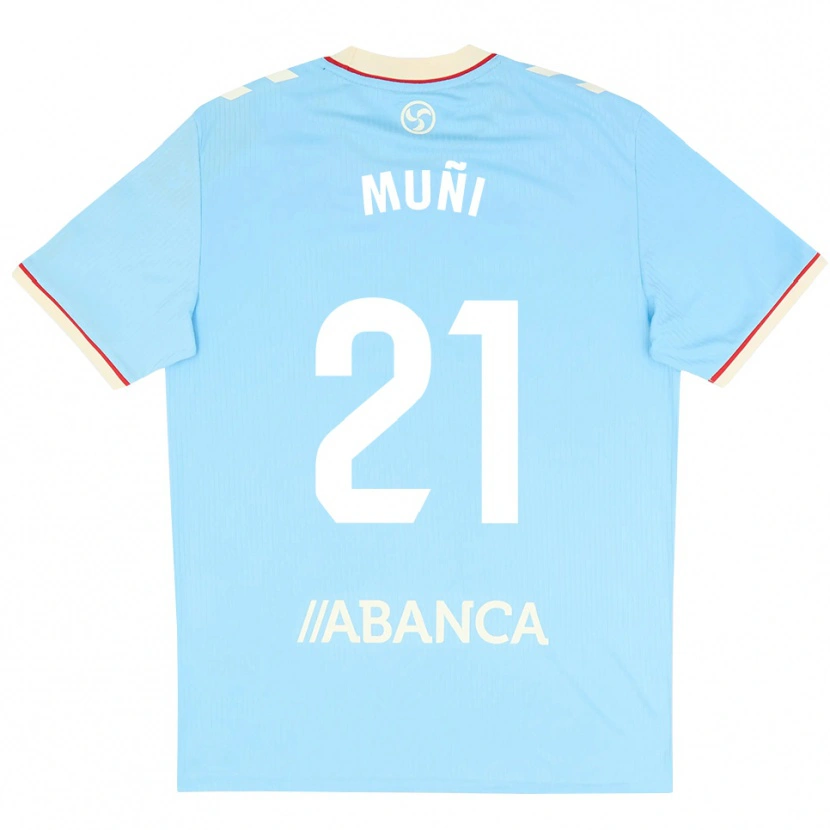Danxen Criança Camisola Sara Álvarez Muñi #21 Azul Céu Branco Vermelho Principal 2026/27 Camisa