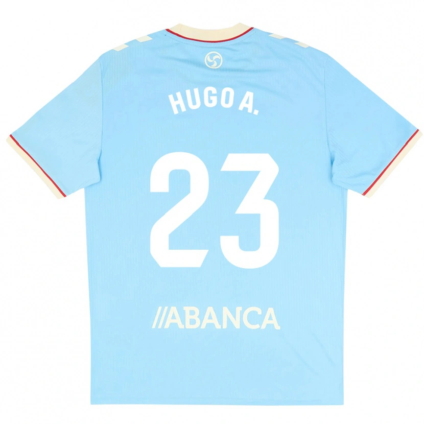 Danxen Criança Camisola Hugo Álvarez #23 Azul Céu Branco Vermelho Principal 2026/27 Camisa