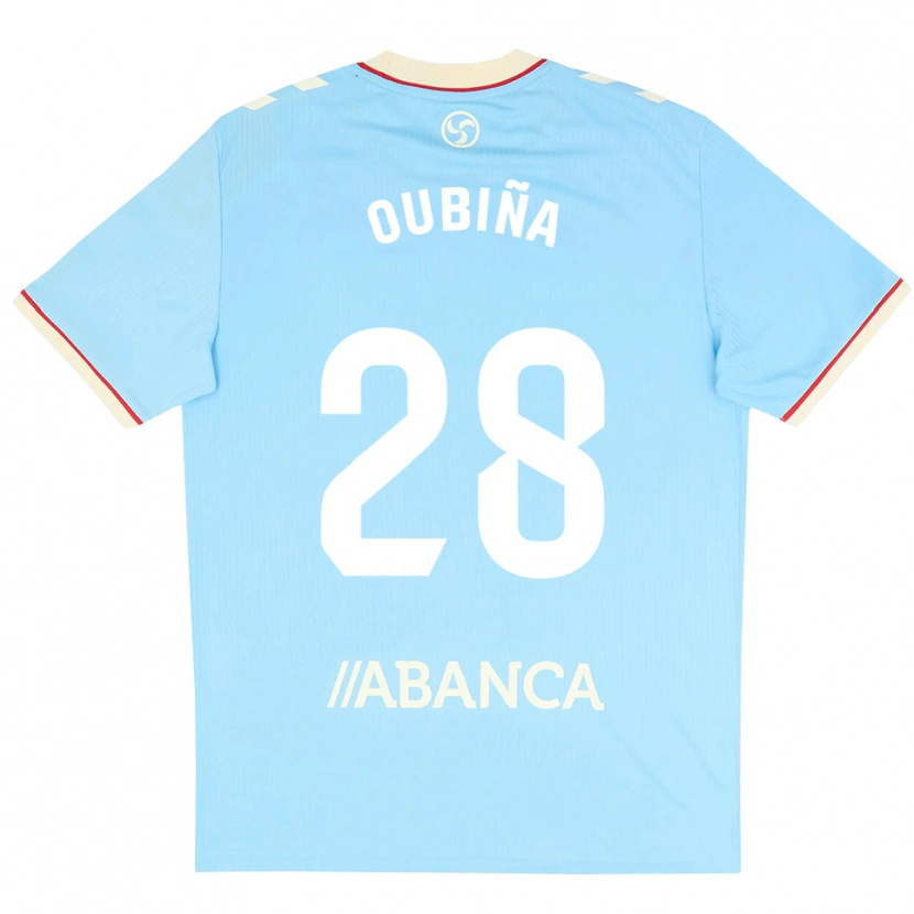 Danxen Criança Camisola Jimena Oubiña #28 Azul Céu Branco Vermelho Principal 2026/27 Camisa