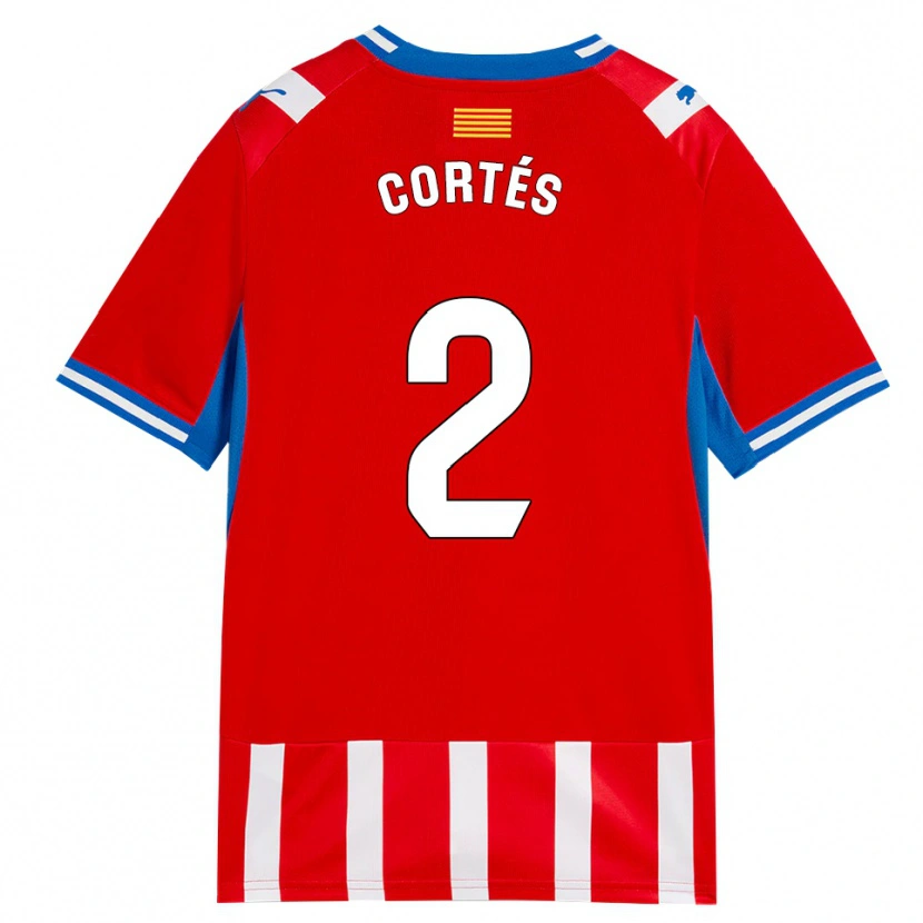 Danxen Criança Camisola Sergio Cortés #2 Vermelho Branco Azul Céu Principal 2026/27 Camisa
