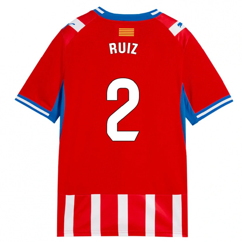 Danxen Criança Camisola Ferran Ruiz #2 Vermelho Branco Azul Céu Principal 2026/27 Camisa