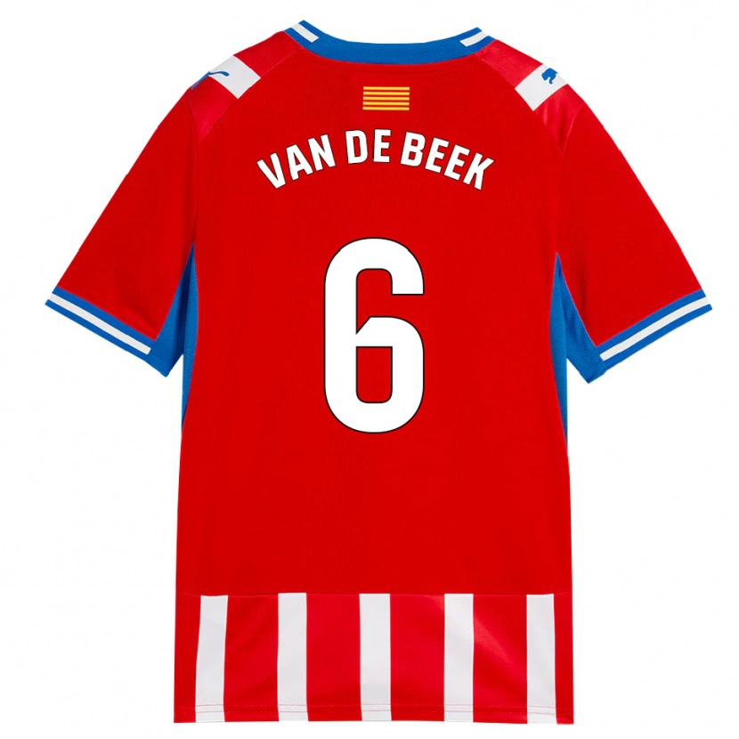 Danxen Criança Camisola Donny Van De Beek #6 Vermelho Branco Azul Céu Principal 2026/27 Camisa