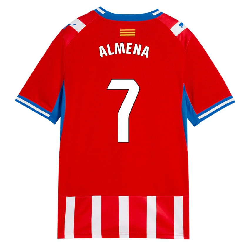 Danxen Criança Camisola Iker Almena #7 Vermelho Branco Azul Céu Principal 2026/27 Camisa