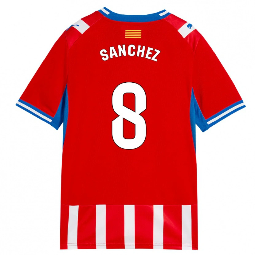 Danxen Criança Camisola Miguel Ángel Sánchez #8 Vermelho Branco Azul Céu Principal 2026/27 Camisa
